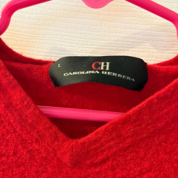 Carolina Herrera red cotton sweater - Picture 3 of 7